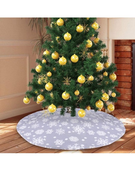 Tree Skirts Christmas Tree Skirt-48 Inches Tree Skirt Double Layers Grey and White Snow Carpet for Christmas Decorations- Xma...