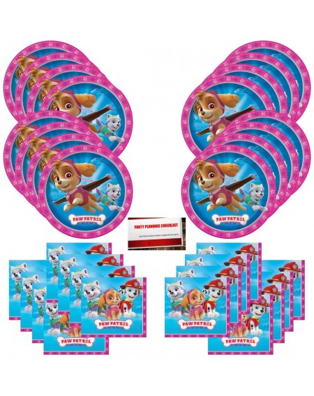 Party Packs Girl Pups Pink Paw Patrol Skye Everest Birthday Party Supplies Bundle Pack for 16 Guests (Plus Party Planning Che...