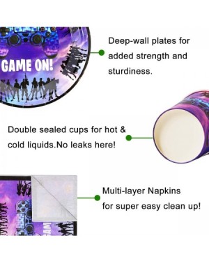 Party Packs Video Game Birthday Party Supplies for Boys Fans 115 Pcs Including Plates Cups Knifes Forks Spoons Napkins Straw ...