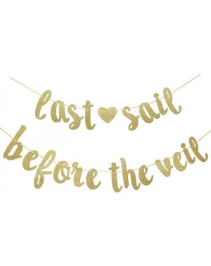 Banners Last Sail Before The Veil Banner- Wedding- Engagement- Bridal Shower- Bachelorette Cruise Decorations (Gold) - CP18LC...