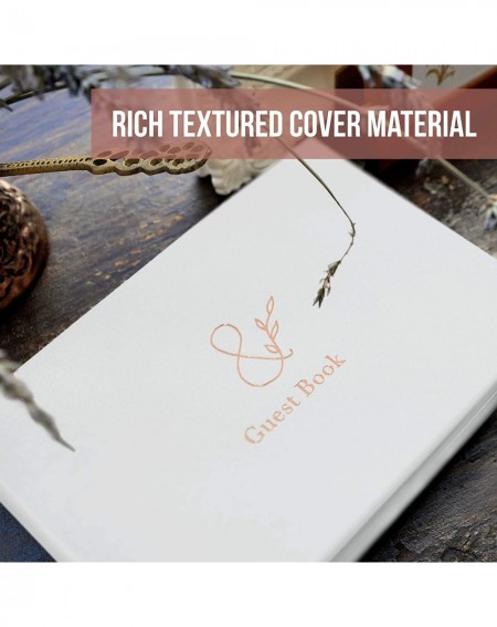 Guestbooks Guest Book For Weddings And Engagements With Elegant Pearl Drop Luminaire Hard Cover And Rose Gold Foil Stamp- Cas...