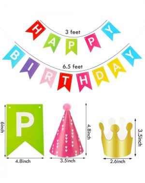 Party Hats 20 Pieces Birthday Party Hats Adorable Party Cone Hats with Colorful Happy Birthday Banner for Adults Boys Girls B...