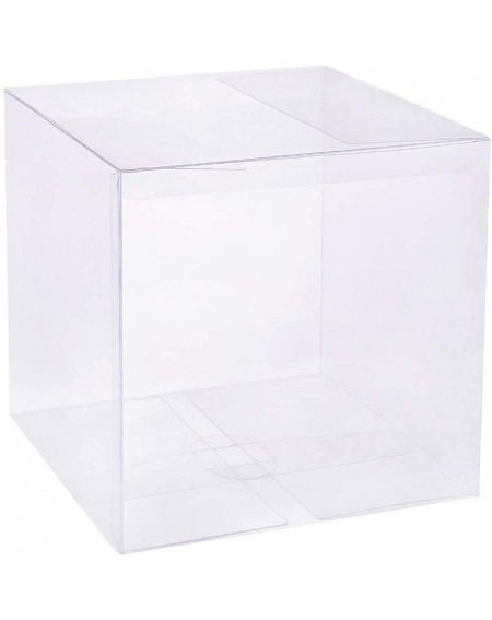 Favors 10PCS Clear Wedding Favour Boxes 6x6x6 Square PVC Transparent Gift Boxes for Candy Chocolate Valentine - 6x6x6" - C919...