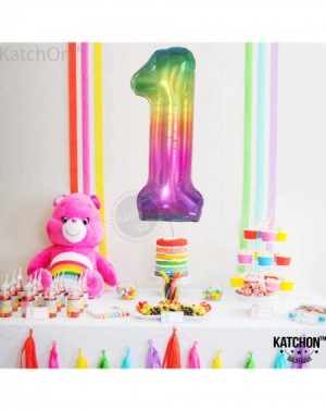 Balloons Giant Rainbow Jelly Number 1 Balloons - Large- 40 Inch- Colorful Gradient 1st Birthday Balloons - 1st Birthday Decor...