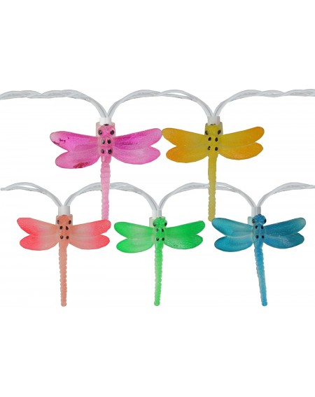 Outdoor String Lights 10-Count Dragonfly Summer Garden Outdoor Patio Lights- 7.25ft White Wire - CB18MC2T0GI $38.15