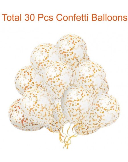 Balloons 30 Pcs 12" Gold Confetti Balloons for Party Decoration (Confetti Has Been Put into The Balloons) - C3186YLWUEM $11.53