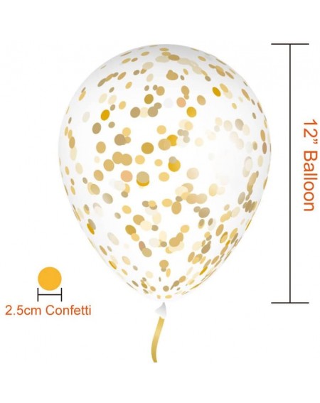 Balloons 30 Pcs 12" Gold Confetti Balloons for Party Decoration (Confetti Has Been Put into The Balloons) - C3186YLWUEM $11.53