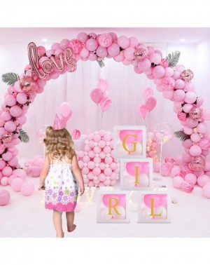 Centerpieces Baby Shower Decorations for Girl Baby Birthday Party Block Balloons Box with Letters for 1st Birthday Party-Newb...