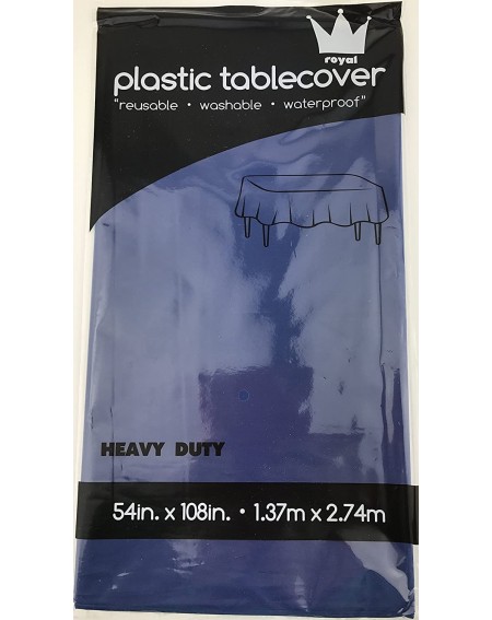 Tablecovers Pack of 12 54 x 108 Plastic Table Cloth- Plastic Party Table Cover- Reusable Plastic Table Cloth- Disposable Rect...