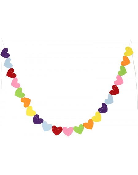 Garlands Rainbow Banner Multicolored Heart Bunting Garland 2 Pack Rainbow Party Supplies for Birthday Baby Shower Bridal Show...