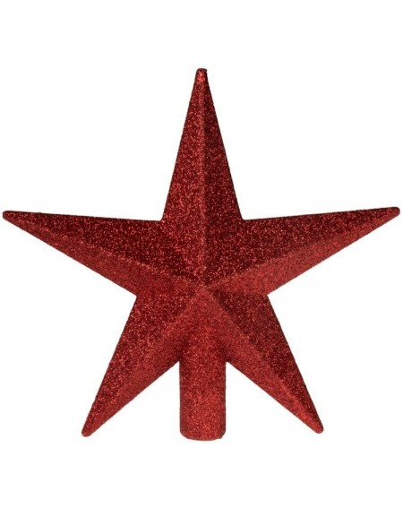 Tree Toppers Red Glitter Star Tree Topper Festive Christmas Décor - Perfect Complement to Any Holiday Decoration - Unlit Shat...
