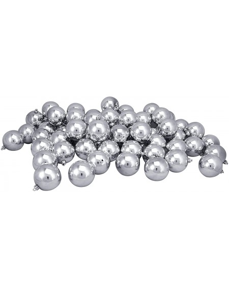 Ornaments 60ct Silver Splendor Shatterproof Shiny Christmas Ball Ornaments 2.5" (60mm) - C312NFHVBR5 $50.06