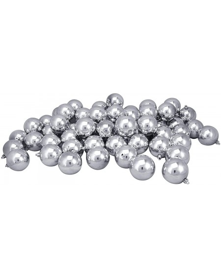 Ornaments 60ct Silver Splendor Shatterproof Shiny Christmas Ball Ornaments 2.5" (60mm) - C312NFHVBR5 $20.30