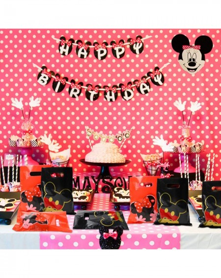 Party Packs 60Pcs Mickey and Minnie Party Bags Party Favors Bag Candy Treat Bags Goodie Bags Mickey Minnie Birthday Party Sup...