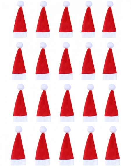 Hats 20pcs Mini Santa Hat Small Doll Cover Home Christmas Decor(4x7cm/1.57x2.76") Red - CQ192ZXNXAX $20.69