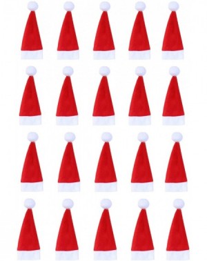 Hats 20pcs Mini Santa Hat Small Doll Cover Home Christmas Decor(4x7cm/1.57x2.76") Red - CQ192ZXNXAX $10.70