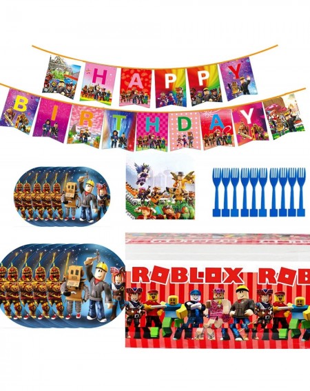 Party Packs Ro-Blox Party Supplies Party Favors Robot Blocks Birthday Party Decorations for 10 Guests- Including Disposable P...