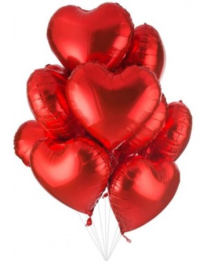 Balloons 18 inch Red Heart Shaped Foil Mylar Balloons Helium Balloon Birthday Party Supplies Wedding Decoration- 50pc - CC186...