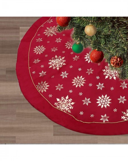 Tree Skirts Christmas Tree Skirt 48 inches Snowy Pattern Xmas Tree Skirt for Christmas Tree Decorations Indoor Outdoor (Tripl...