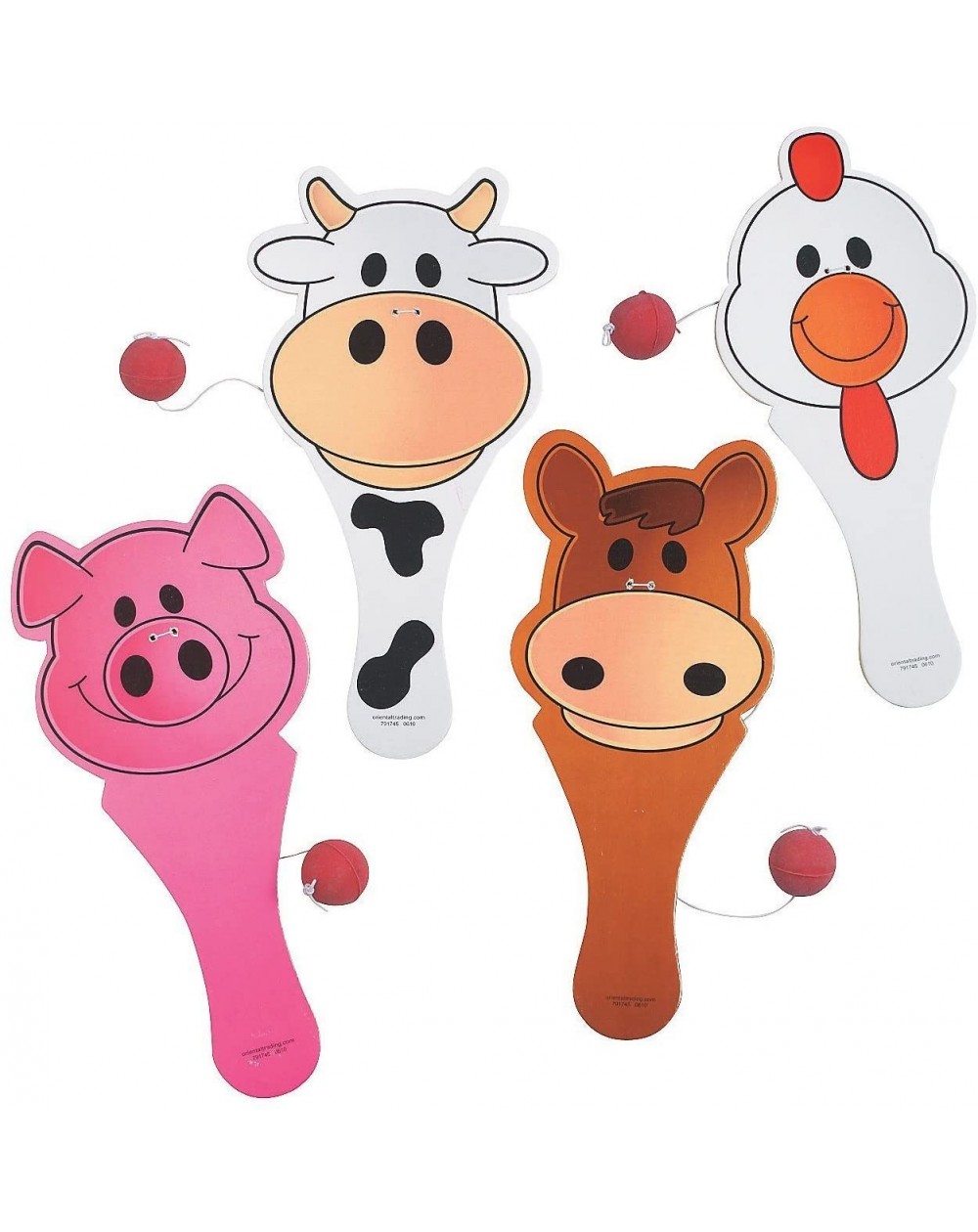 Party Favors Wooden Farm Animal Paddle Balls (12 Pack) 9 - C61150JBWI7 $10.24