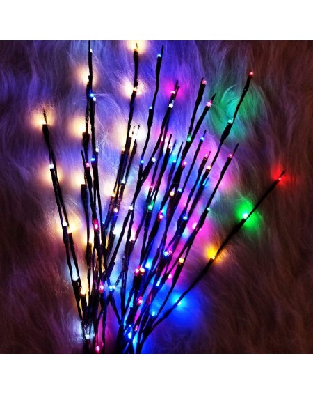 Indoor String Lights 4 Pack Branch Lights 30" 20LED Lighted Branches Battery Operated Milcolor Led Twigs Lighted Willow Branc...