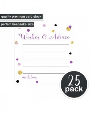 Party Games & Activities Purple and Gold Advice Cards (25 Pack) Girls Baby Shower Games - Bridal Shower Wishes - Graduation P...