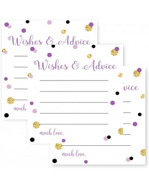Party Games & Activities Purple and Gold Advice Cards (25 Pack) Girls Baby Shower Games - Bridal Shower Wishes - Graduation P...
