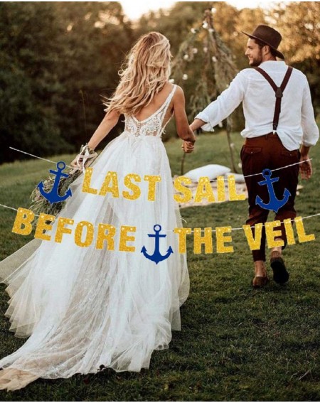 Banners Set of 2 Last Sail Before the Veil Banner Nautical Bachelorette Party Banner Sailor Theme Party Decor Anchor Cruise B...