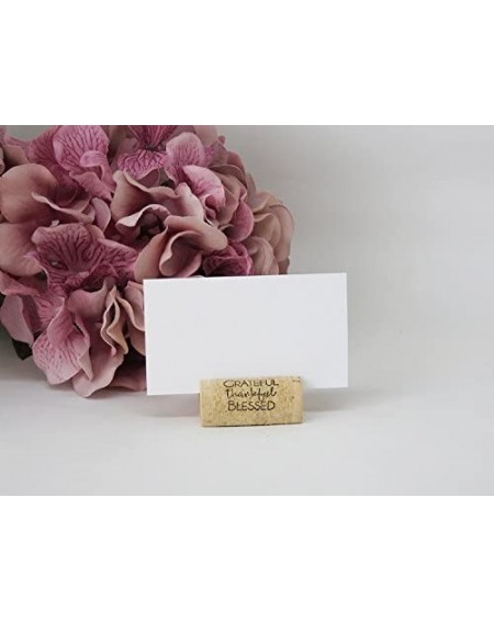 Place Cards & Place Card Holders Wine Cork Place Card Holders Custom Cork Card Holders "Grateful Thankful Blessed" set of 25 ...