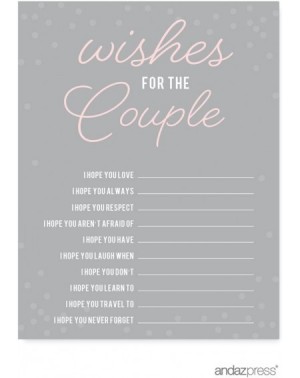 Favors Pink Blush and Gray Pop Fizz Clink Wedding Collection- Wishes for The Newlyweds Advice Cards- 20-Pack - Cards Wishes f...