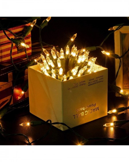 Outdoor String Lights Outdoor Christmas Lights Battery Operated with Timer- Remote Control- 8 Modes- Dimmable- Waterproof- 33...