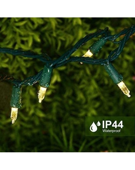 Outdoor String Lights Outdoor Christmas Lights Battery Operated with Timer- Remote Control- 8 Modes- Dimmable- Waterproof- 33...