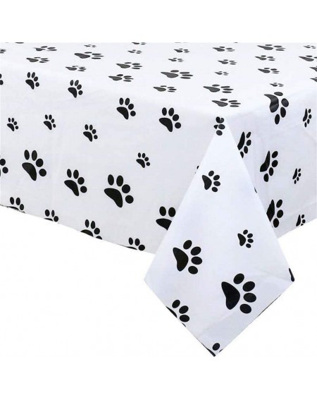Tablecovers Puppy Themed Birthday Party Decorations - Puppy Paw Print Plastic Tablecloth - 54 x 108 inches-Disposable Table C...