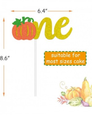 Cake & Cupcake Toppers Pumpkin One Cake Topper - Glitter pumpkin 1st Brthday Cake Decoration - Fall Themed Kids Bday Party Su...
