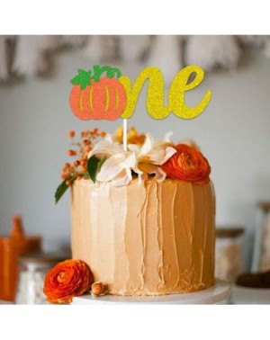 Cake & Cupcake Toppers Pumpkin One Cake Topper - Glitter pumpkin 1st Brthday Cake Decoration - Fall Themed Kids Bday Party Su...