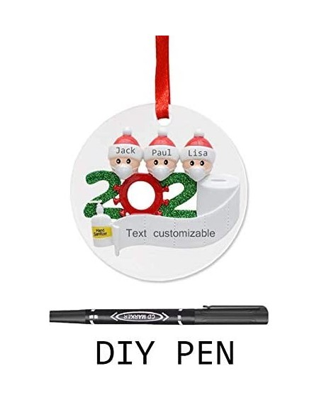 Ornaments Personalized 2020 Christmas Ornaments Quarantine Toilet Paper Customized Name for Family Friends Gifts Xmas Tree De...