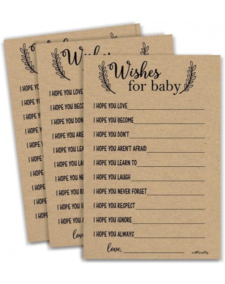 Favors 50 Kraft Rustic Wishes for Baby Cards - Baby Shower - Gender Neutral - Well Wishes for Boy or Girl - CM18A7E4AZ9 $9.50
