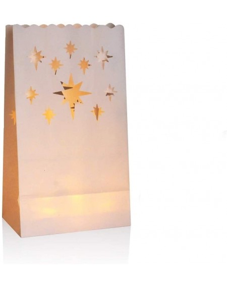 Luminarias JT 20 PCS White Luminary Bags- Flame Resistant Candle Bags Luminaries for Christmas- Wedding- Birthday Party- Tabl...