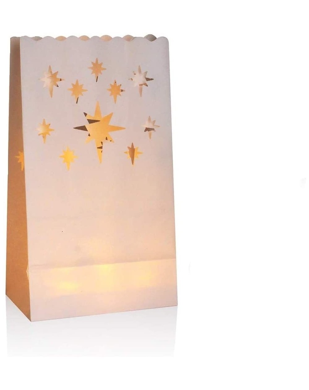 Luminarias JT 20 PCS White Luminary Bags- Flame Resistant Candle Bags Luminaries for Christmas- Wedding- Birthday Party- Tabl...