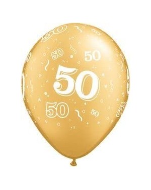 Balloons Bulk High Quality Latex Balloon Party Kit with Gold Cards & Gifts Sign- Wedding 50th Anniversary Gold Printed 11-inc...