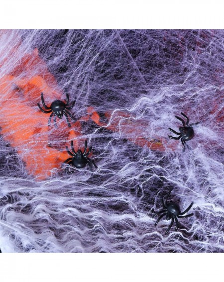 Party Favors 60 Plastic Halloween Fake Spider with Spider Web- Halloween Decorations Indoor- Nightmare Before Christmas Hallo...