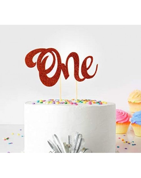 Cake & Cupcake Toppers 1st (First Birthday Cake Topper Decoration (Orange) - One - with Double Sided Glitter Stock) - Orange ...