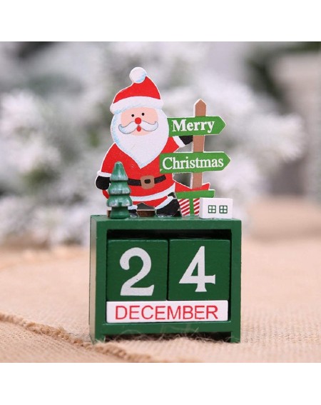 Advent Calendars Christmas Advent Countdown Calendar Number Date Wooden Blocks Tabletop Desk Calendar Decoration for Home Off...