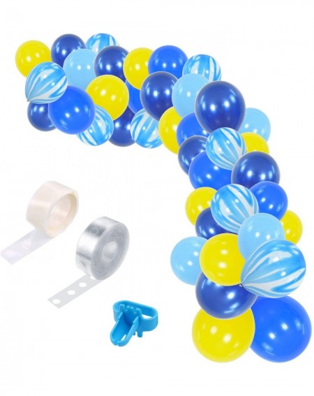 Balloons Navy Blue Agate Yellow Balloon Garland Kit- 73 Pieces Latex Balloon Arch Supplies for Wedding- Birthday Party- Baby ...