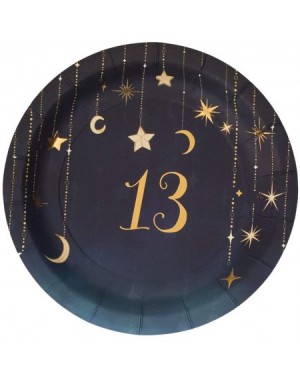 Party Packs 13th Birthday Party Supplies Bundle Includes Dessert Plates and Napkins for 16 People in a Starry Night Design - ...