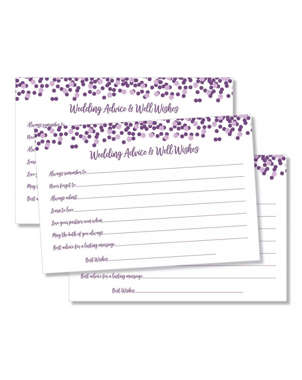Confetti 50 Wedding Advice and Well Wishes - Purple Confetti (50-Cards) - C818DQ34W9G $8.79
