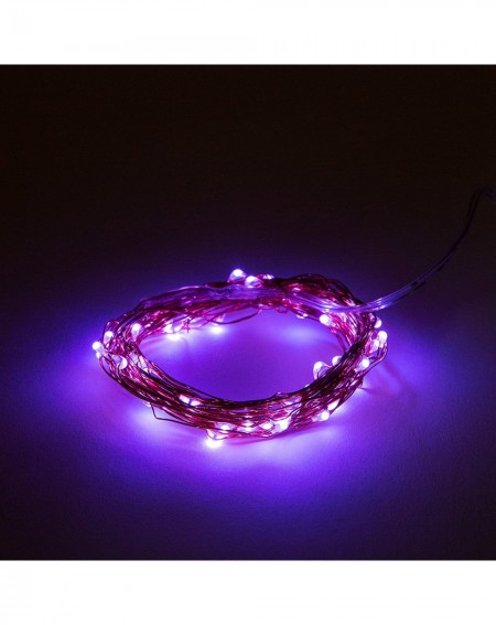 Indoor String Lights Purple Fairy Lights - Battery Operated - 6 Foot 20 Purple LED Micro Lights on Copper Wire - Waterproof f...