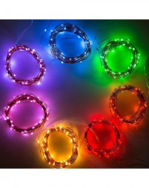 Indoor String Lights Purple Fairy Lights - Battery Operated - 6 Foot 20 Purple LED Micro Lights on Copper Wire - Waterproof f...
