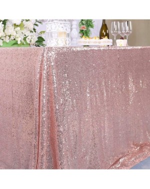 Tablecovers Rose Gold Sequin Tablecloth 60x102 Inch Rectangle Glitter Party Wedding Christmas Banquet Sparkle Table Cloth Spa...