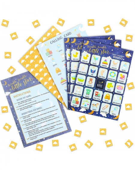 Party Games & Activities Twinkle Little Star Baby Shower Bingo Game (5 x 7 in- 36 pcs) - CY18YL29C0K $21.95